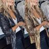 Womens Sequin Blazer Suit Glitter Open Front Thin Jacket Ladies Party Outwear
