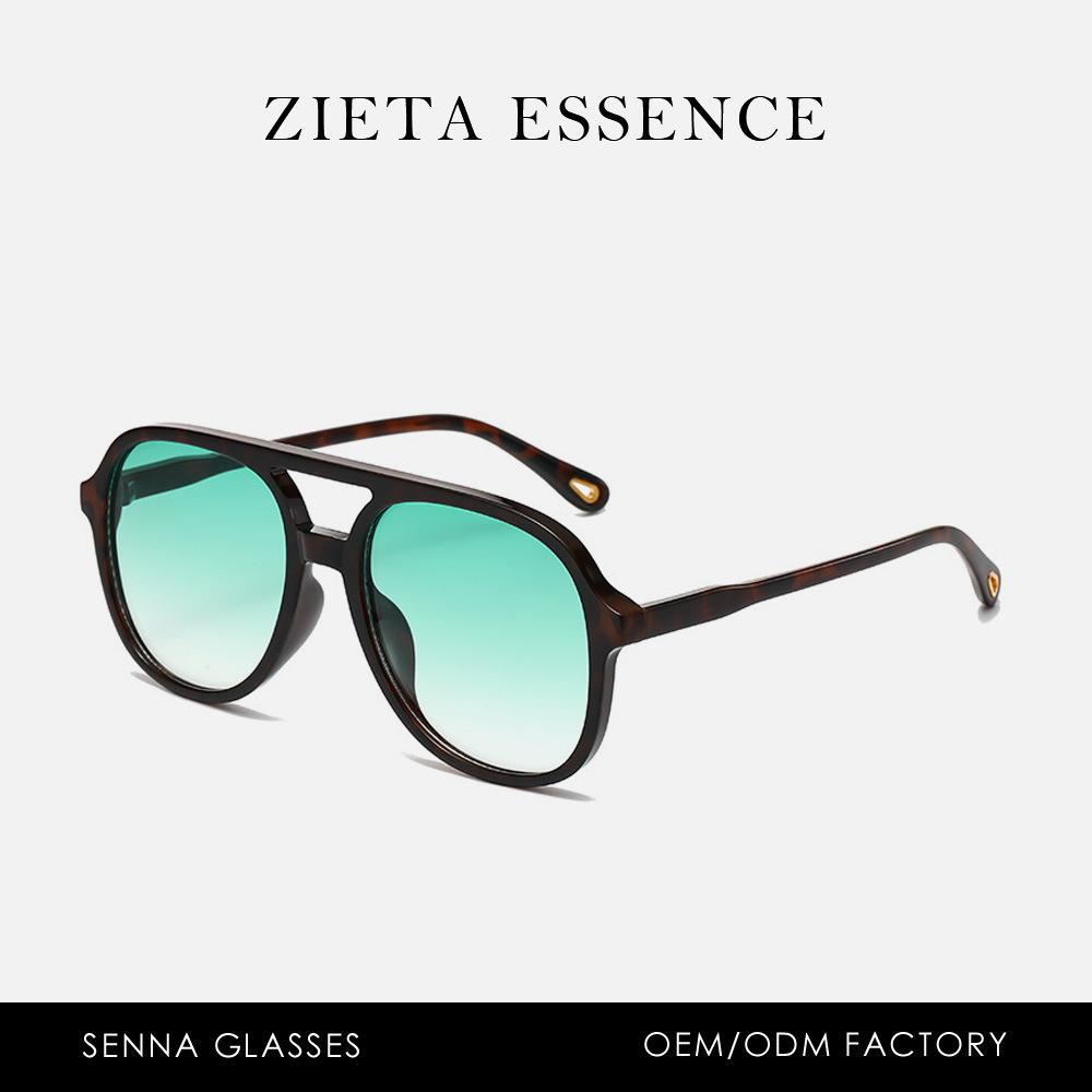 Солнцезащитные очки с двойной перекладиной, большая оправа, поляризованные, ретро, пилот, простые, литературные, уличные