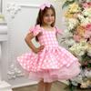 Hot Movie Pink Girls Costume For Kids Cosplay Pink Plaid Dress Halloween Birthday Girl Dress Up Carnival Party Clothes 2-10 Yrs