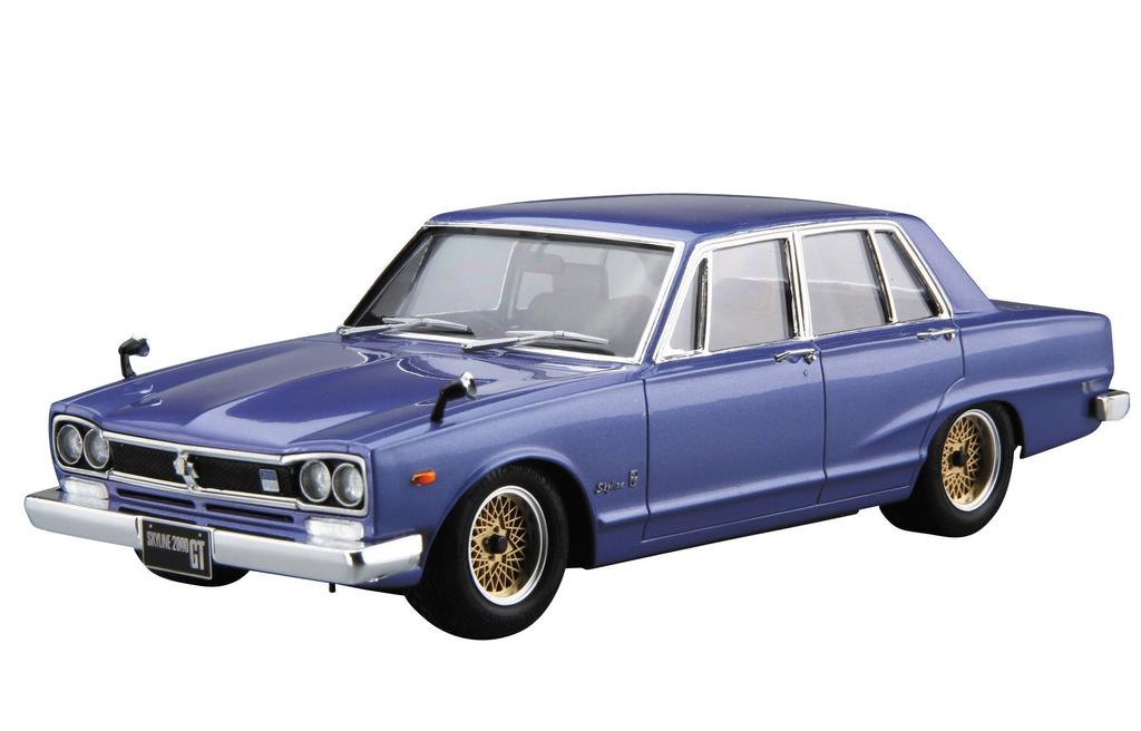 Aoshima Bunka Kyozai Серия моделей автомобилей 46 Nissan GC10 Skyline 2000GT 1971 Пластиковый модельный набор ООО. 1/24 Нет.