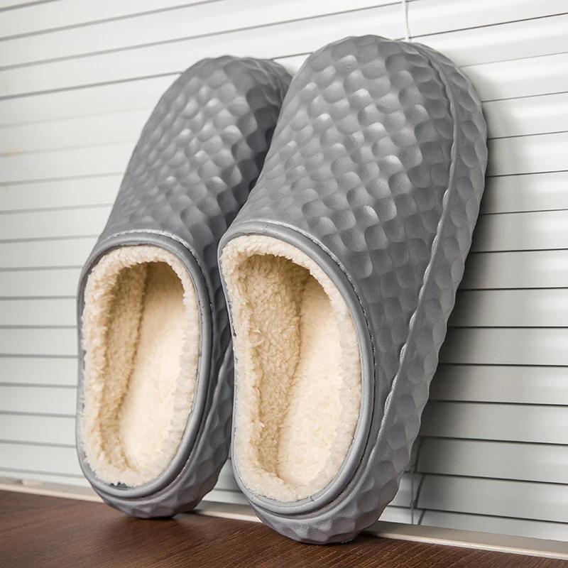 Winter Warm Slippers Men Women Couples House Non Slip Soft Shoes Comfort Flat Heel Home Indoor Bedroom Plush Slippers Man