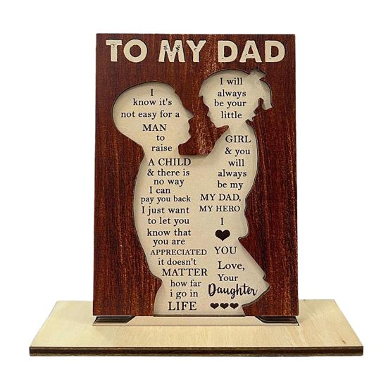 Daughter To Dad Wood Hug Sign Meaningful Ornaments Thank You Dad Plaque