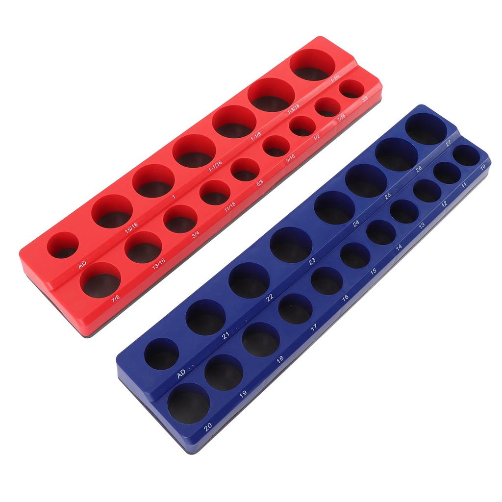 Магнитный органайзер для торцевых головок с приводом 12 дюймов Мощный магнит Метрический держатель для торцевых головок SAE Лоток 2 шт.