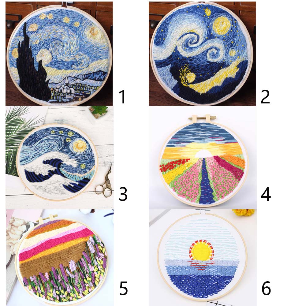 Швейные аксессуары DIY ремесла Цветочная вышивка пяльцы набор для вышивки крестом иглопробивной