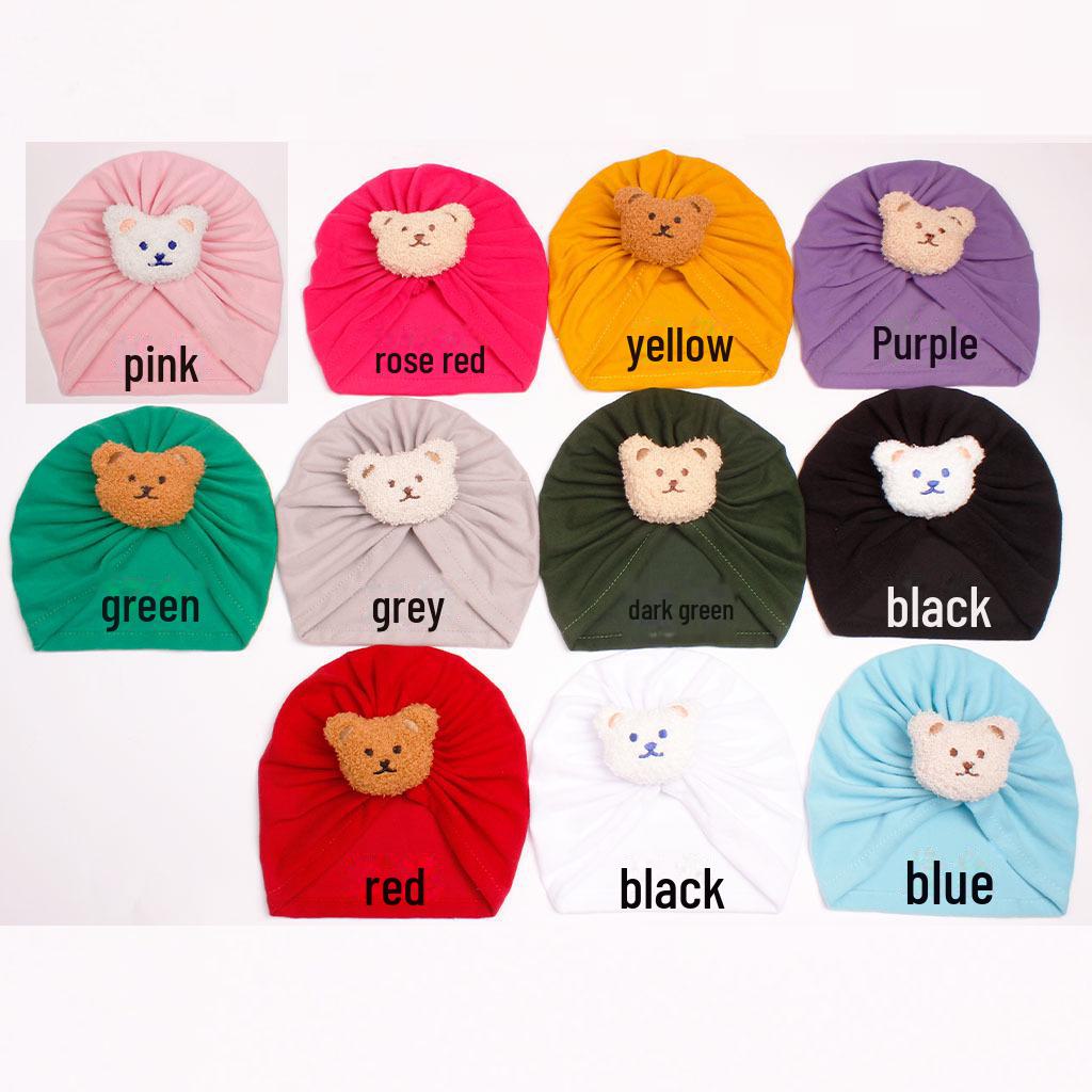 European & American Baby Bear Baotou Hat for Infants - Warm, Protective Design for Girls