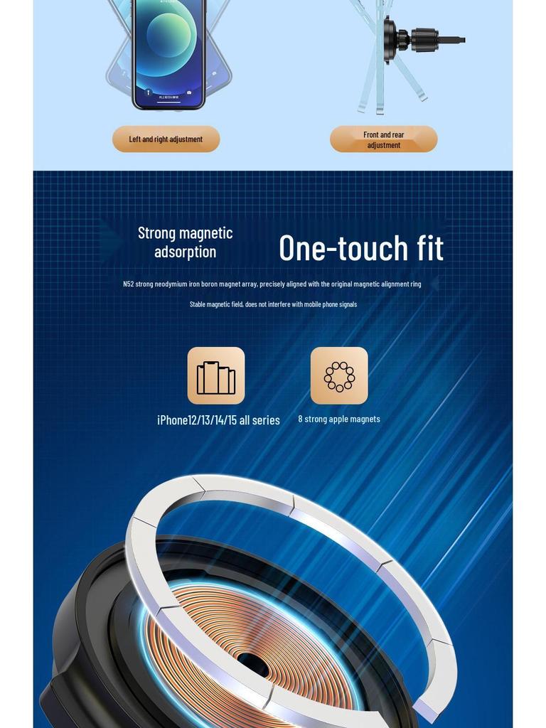 Universal Magnetic Wireless Car Charger & Phone Holder