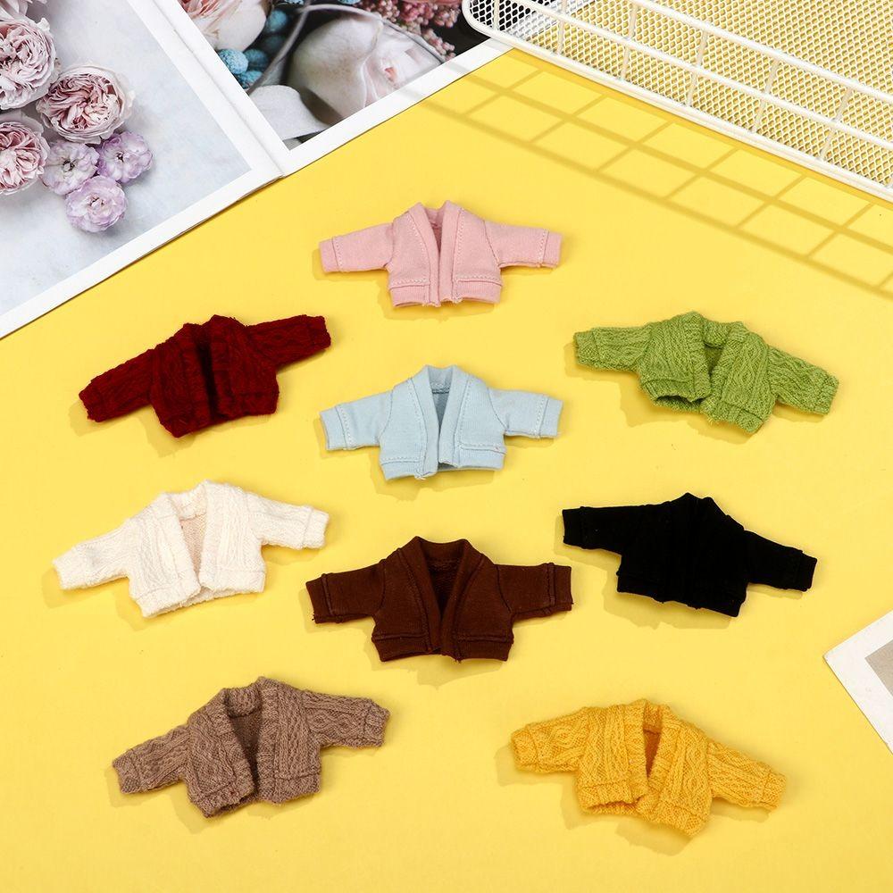 Свитер с кружевным воротником 1/11 1/12 Кукла Мини-кардиганы OB11 Аксессуары для кукол Топы Вязаный вручную свитер Повседневное платье Одежда