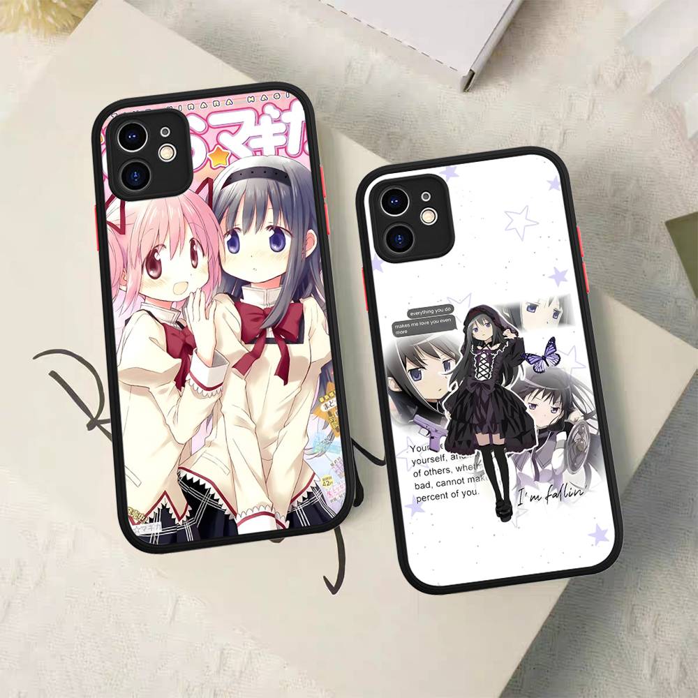 Милый Аниме Puella Magi Madoka Magica Силиконовый Чехол Для IPhone 16 15 14 13 12 11 Pro Max Plus X XS MAX Ударопрочный Матовый Чехол