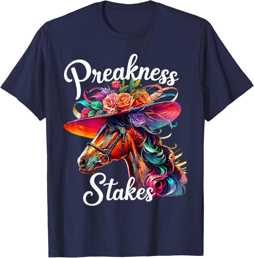 Preakness Stakes Horse Racing Derby Vintage Style T-Shirt