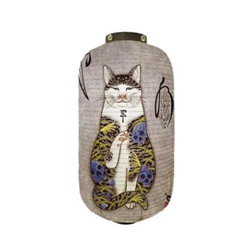 Japanese Style Samurai Cat Hanging Lamp Party Decor Gothic Samurai Cat Lantern Restaurant Izakaya Sushi Shop Advertising Sign
