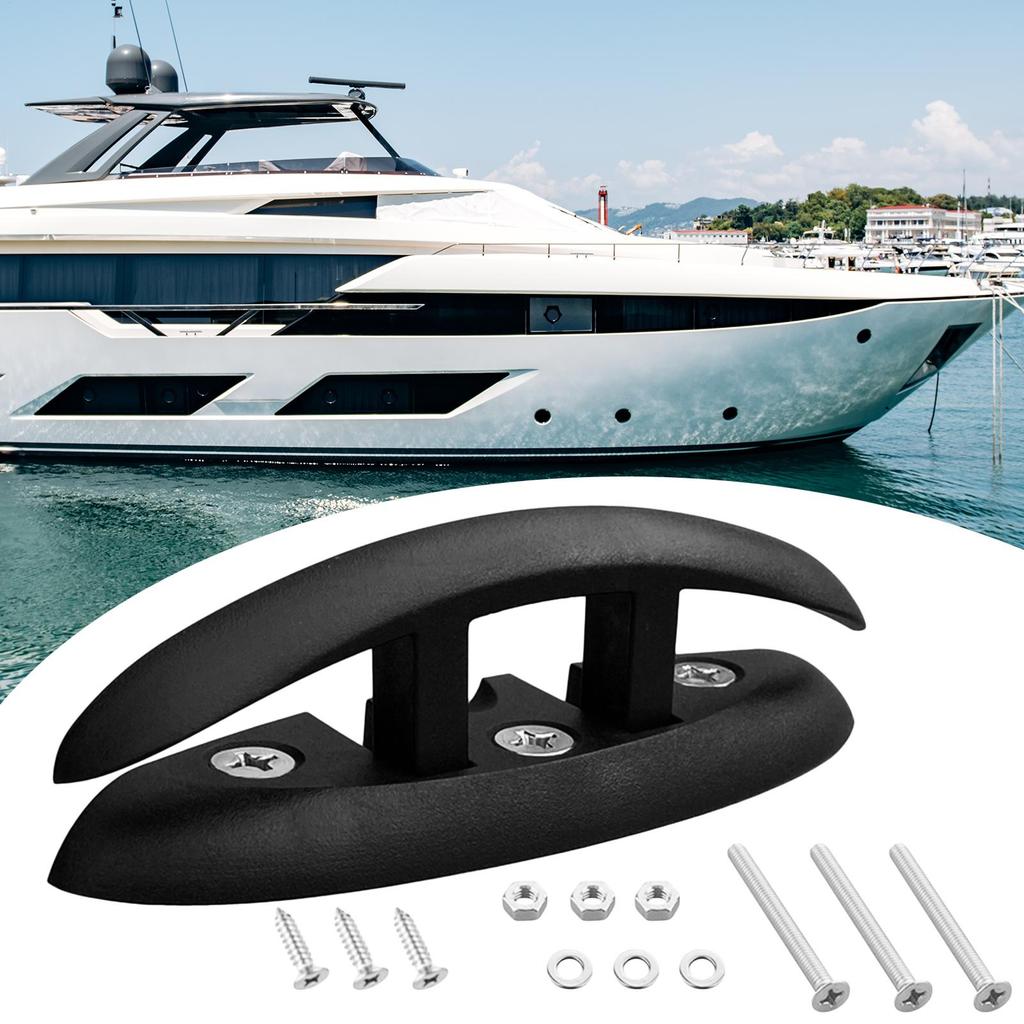 Black Folding Pull Up Cleat Boat Flipped Up Dock Cleat Marine Folding Dock Cleat Marine Grade Nylon