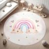 Rainbow Kids Rug,Heart Rainbow Kids Rug Washable Soft Carpet Non-Slip Girl's Room Floor Mat Nursery Playmat,Area Rug