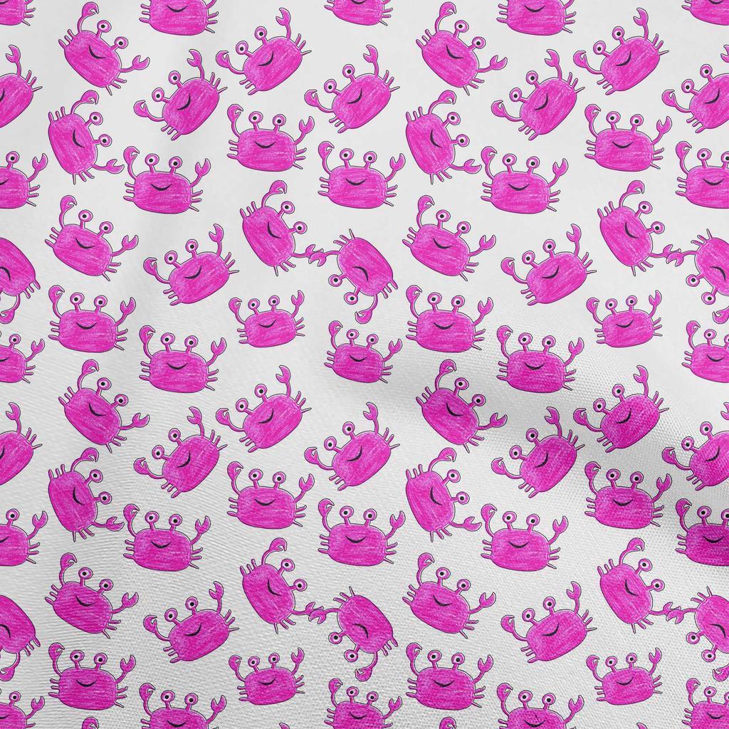 oneOone Cotton Flex Light Blue Fabric Kids Crab Sewing Fabric By The Yard Printed Diy Clothing Sewing Supplies 40 Inch