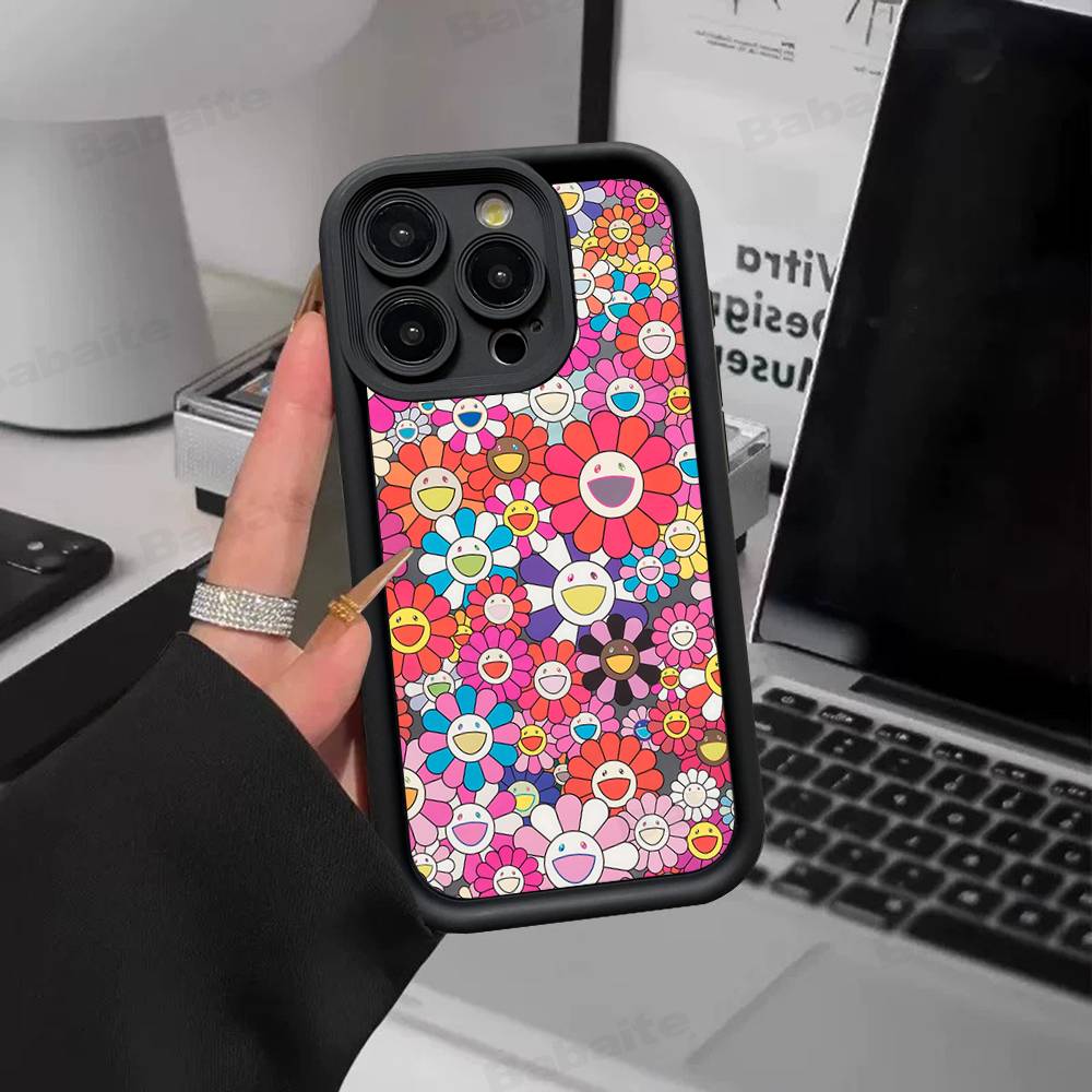 Чехол для телефона T-Takashi M-Murakami Для IPhone 17 16 15 14 13 12 11 Pro Max Защита от падений Мягкий чехол
