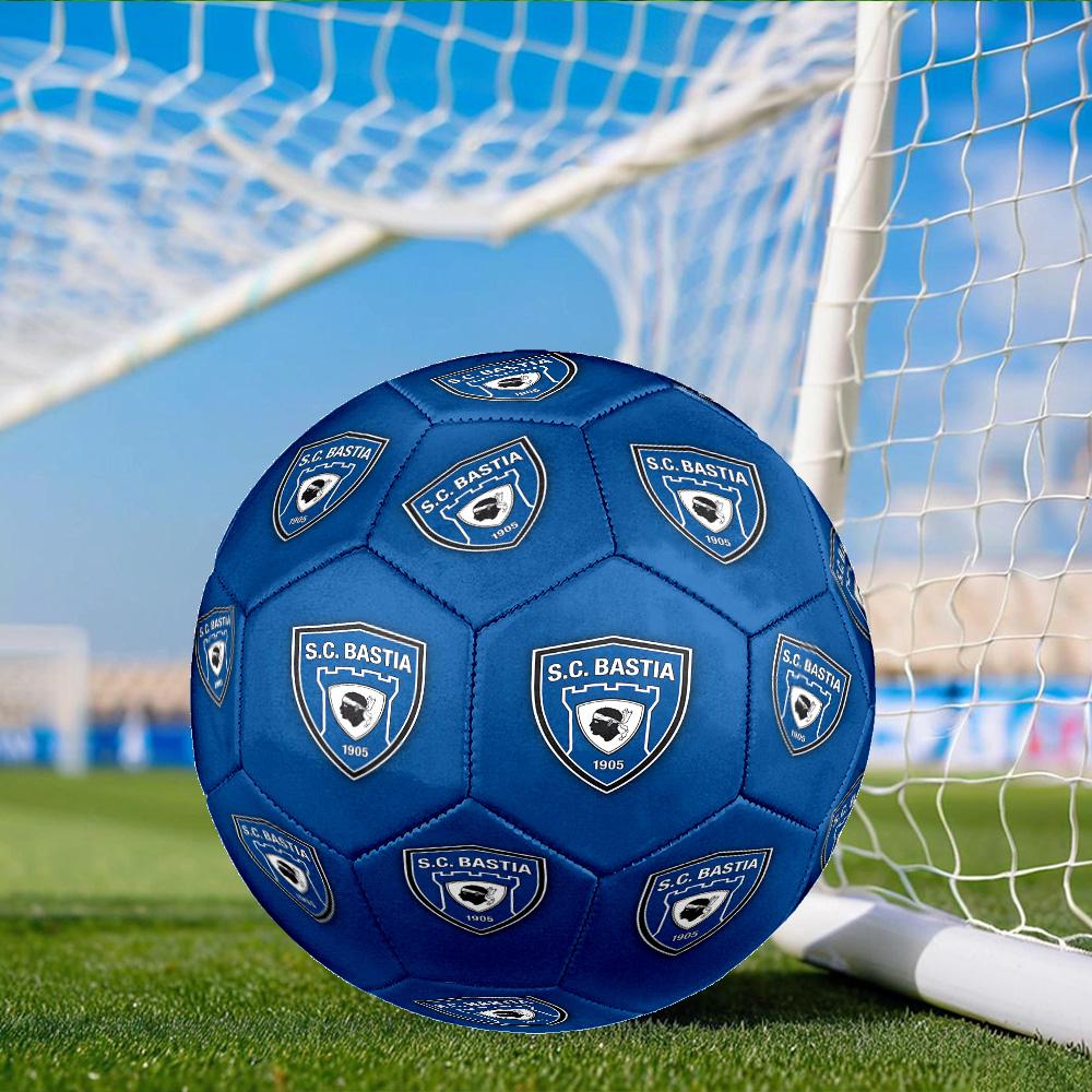 Sc Bastia Football Crest Size 5 Soccer Ball, Suitable for Training and Matches, High-Elasticity, Wear-Resistant Material Gift for Fan