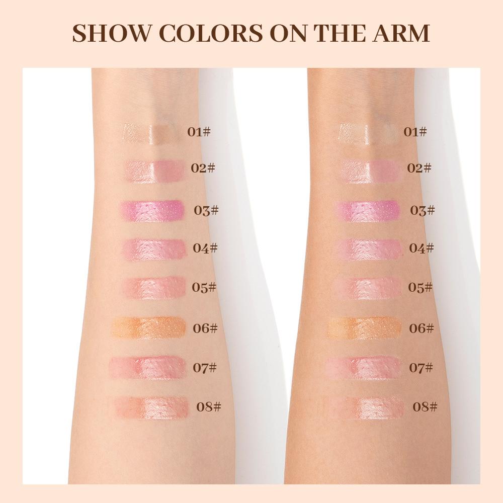 QIBEST Nourishing Shine Lip Oil Hydrating Lip Honey Mirror Lip Oil Repairing Lip Gloss Makeup Set