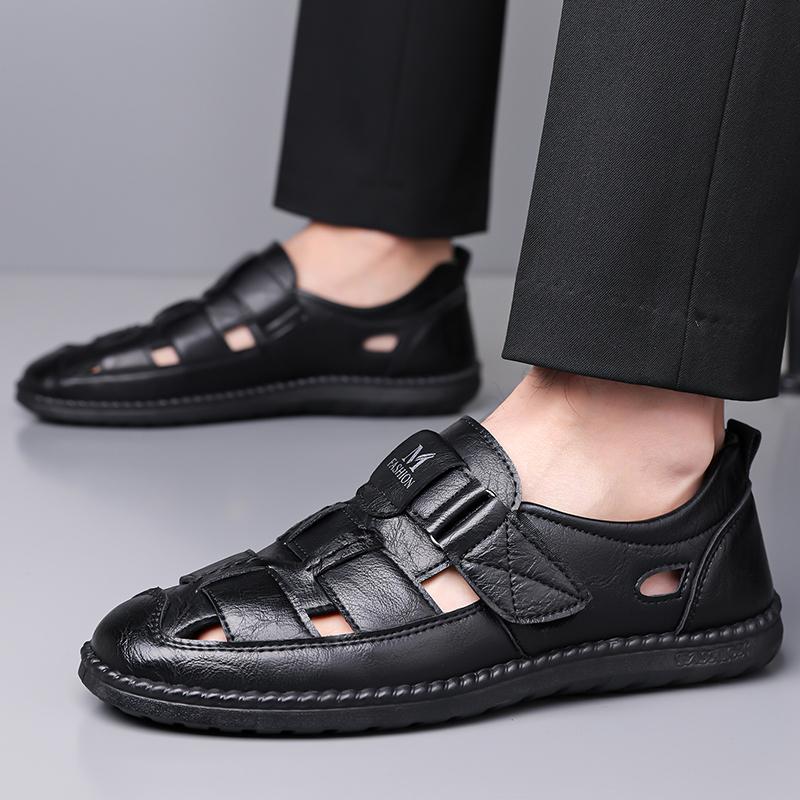 Мужские сандалии Обувь Противоскользящая дышащая полая обувь для спорта на открытом воздухе Пляжная обувь Повседневные сандалии Мужские сандалии с закрытым носком