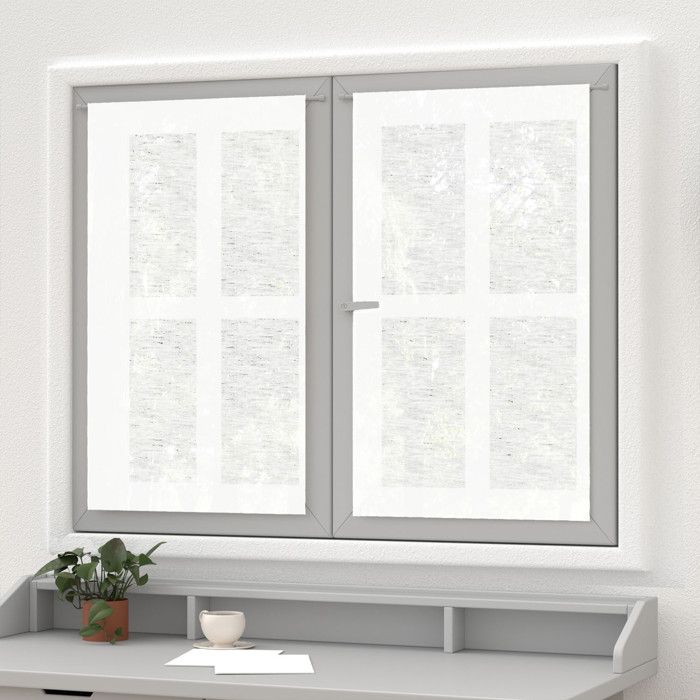 Пара льняных жалюзи 60x90 см LINEN белые, Soleil d'Ocre.