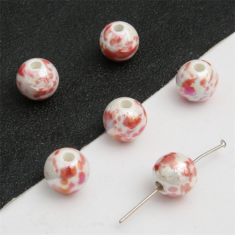 20 шт., 12 мм, керамические гладкие круглые бусины с узором всплеска чернил, для изготовления ювелирных изделий, очаровательное украшение «сделай сам»