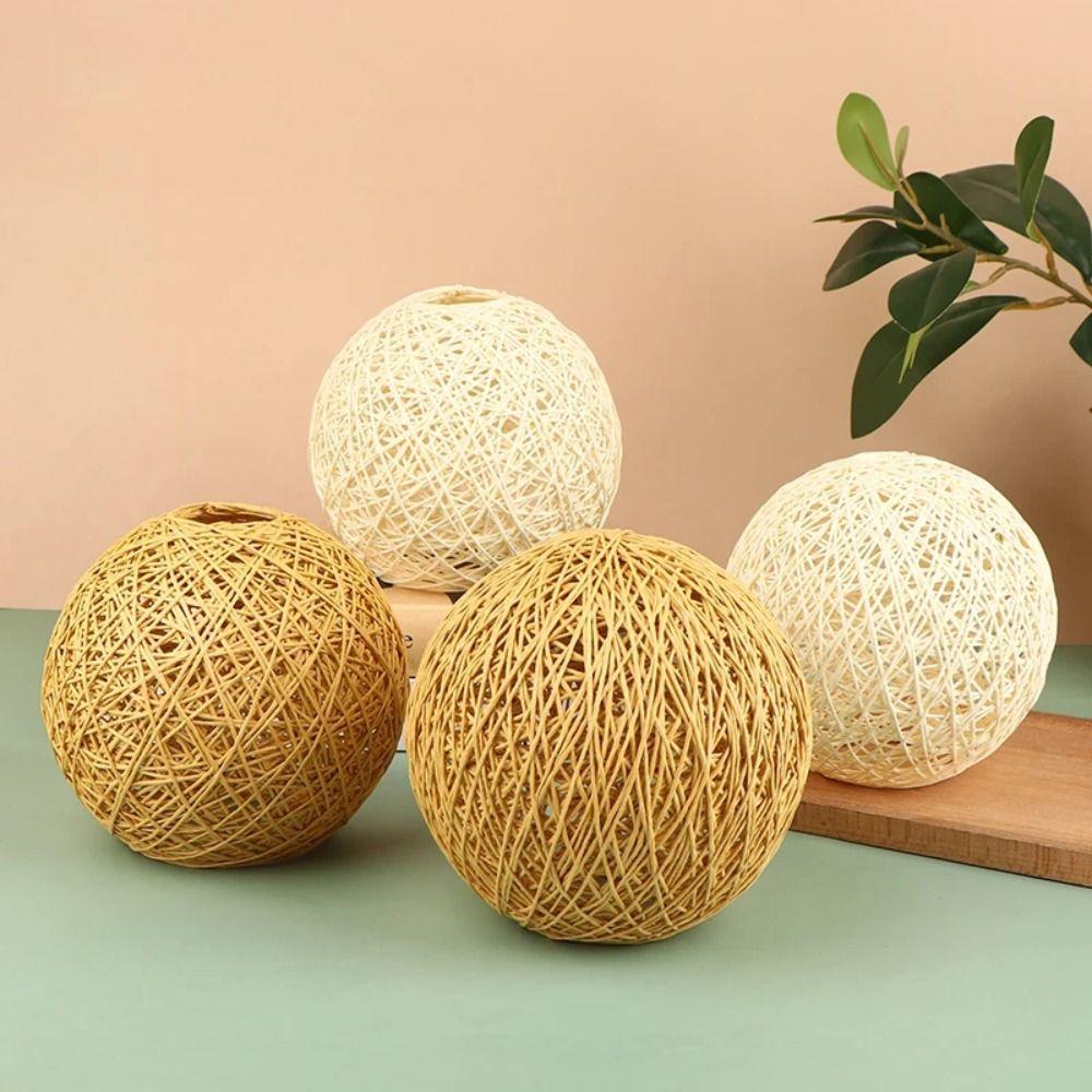 Round Pendant Light Shade Weaving Lamp Cover Lighting Fixture Vine Ball Lampshade  Home