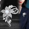 Brooch High-End Sense Niche High-End Women'S Silk Scarf Buckle Alloy Corsage Small Fragrant Wind Pearl Rhinestone High-End