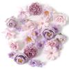 24Pcs 4.5cm Artificial Rose Mixed Silk Flower Head Bulk Craft Wreath Wedding Bridal Baby Shower Home Party Decor DIY Cake Decor