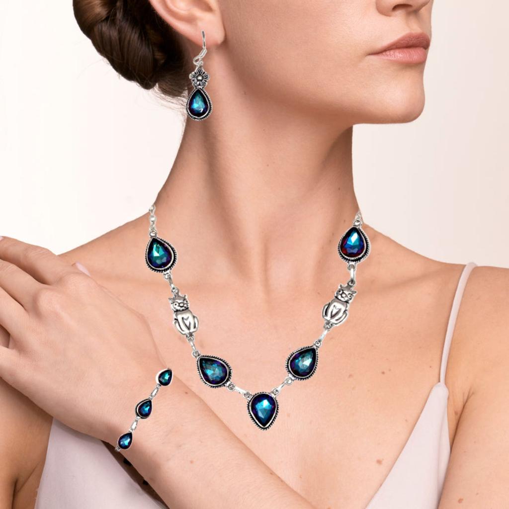 Mystic Topaz Titanium Handmade For Auntique Jewelry Set 18-20''