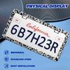 2 Pcs Grey Black Leopard Print License Plate Frame Cheetah License Plate Frames Personalise Stainless Steel Funny Design Compatible with Standard