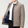 High-end Mulberry Silk Lapel Jacket for Men Spring and Autumn New Business Casual Middle-aged Dad Wear Thin Jacket Jacket