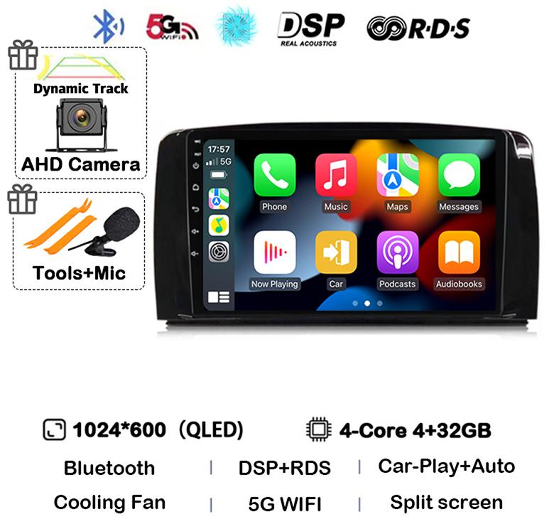 Android 14 Carplay для Mercedes Benz R-Class R Class W251 R280 R300 R320 2005-2017 Автомобильный Радио Мультимедиа Видео Плеер GPS Стерео