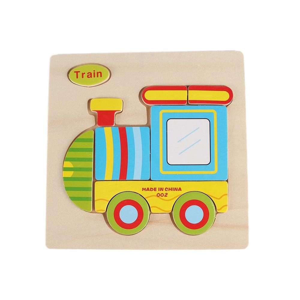 1/2/5PCS Kids 3D Wooden Puzzle Jigsaw Cartoon Animal Puzzles Kids Early Educational Toy