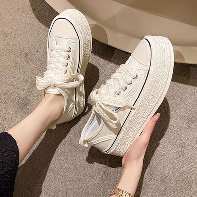 Толстая подошва рыбацкая маленькая ароматная парусиновая обувь женская весенне-осенний сезон маленькая мужская толстая подошва увеличивающая обувь для доски ins tide