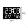 Digital Wall Clock Large Display LED Dst Week Days Timing 12/24H Time Mode with Date Big
