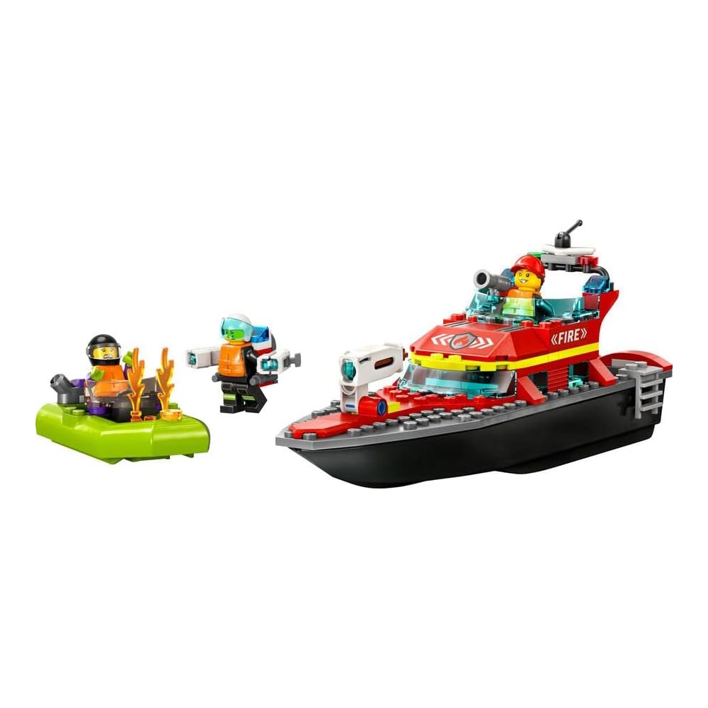 Конструктор LEGO City Пожарно-спасательный катер для детей 5-8 лет, развивающий игровой набор, 60373