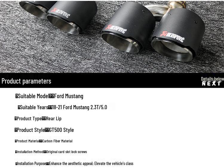Carbon Fiber Rear Spoiler Lip for 2015-2022 Ford Mustang GT500 Body Kit