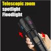 High Power Long Range LED Flashlight Zoomable Type-C Rechargeable Tactical Handheld Light for Outdoor Camping Fishing