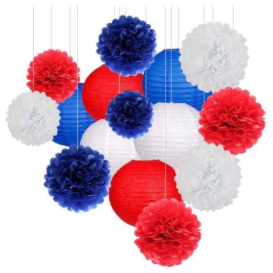 1 Set Paper Lanterns Party Decorations Tissue Pom Poms Flower Balls Simple Installation Boho Wedding Decorations