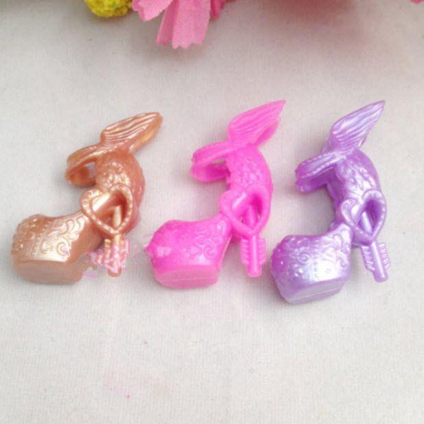 3pairs/lot Mix Colors Angle Wing Design Shoes High Heel Shoes For Monster High Dolls Fashion Sandals For Monster Dolls
