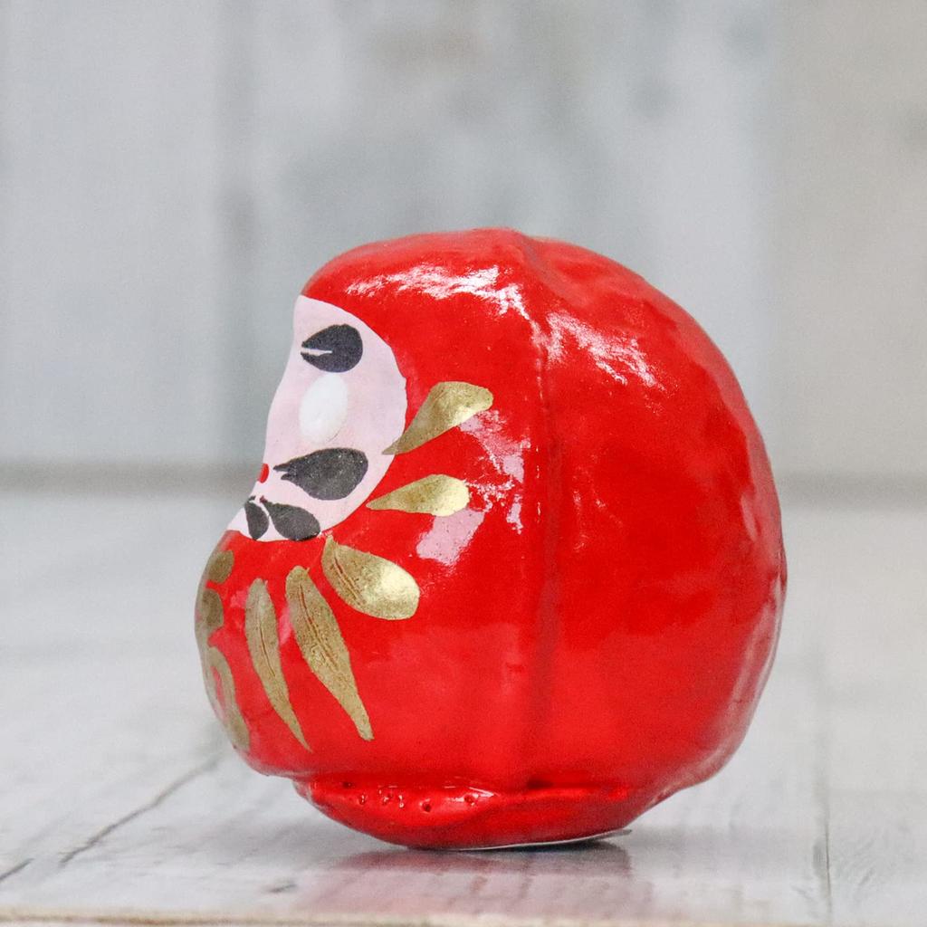 Daruma Size 0 Long x Wide x Set of 10 Commercial Japanese-Made Papier-Mache Dolls, (4.5cm 3.5cm 3.5cm Deep), Red, (For Use)