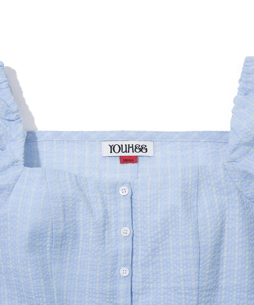 YOUHEE Puff Sleeve Blouse_Light Blue