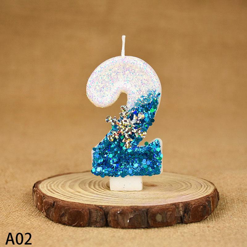 Тема Снежинки Льда 0-9 Свеча-цифра Украшение для торта Принцесса Топперы для торта на день рождения Украшение для торта на свадебную вечеринку Рождественские принадлежности