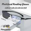 Multifocal Photochromic Reading Glasses Men Women Titanium Progressive Bifocal Anti Blue Ray Uv Protect Presbyopic Glasses