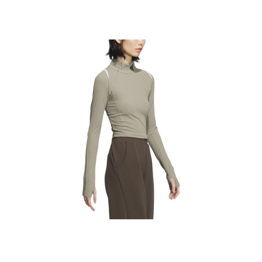 Adidas Future Style Pre Series Топ с длинным рукавом Спортивный повседневный пуловер Женские топы Earth-Brown JM2451