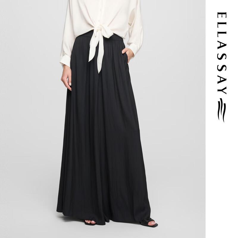 ELLASSAY 2025 S/S Luster Wide-Leg Casual Pants EWE362K03600
