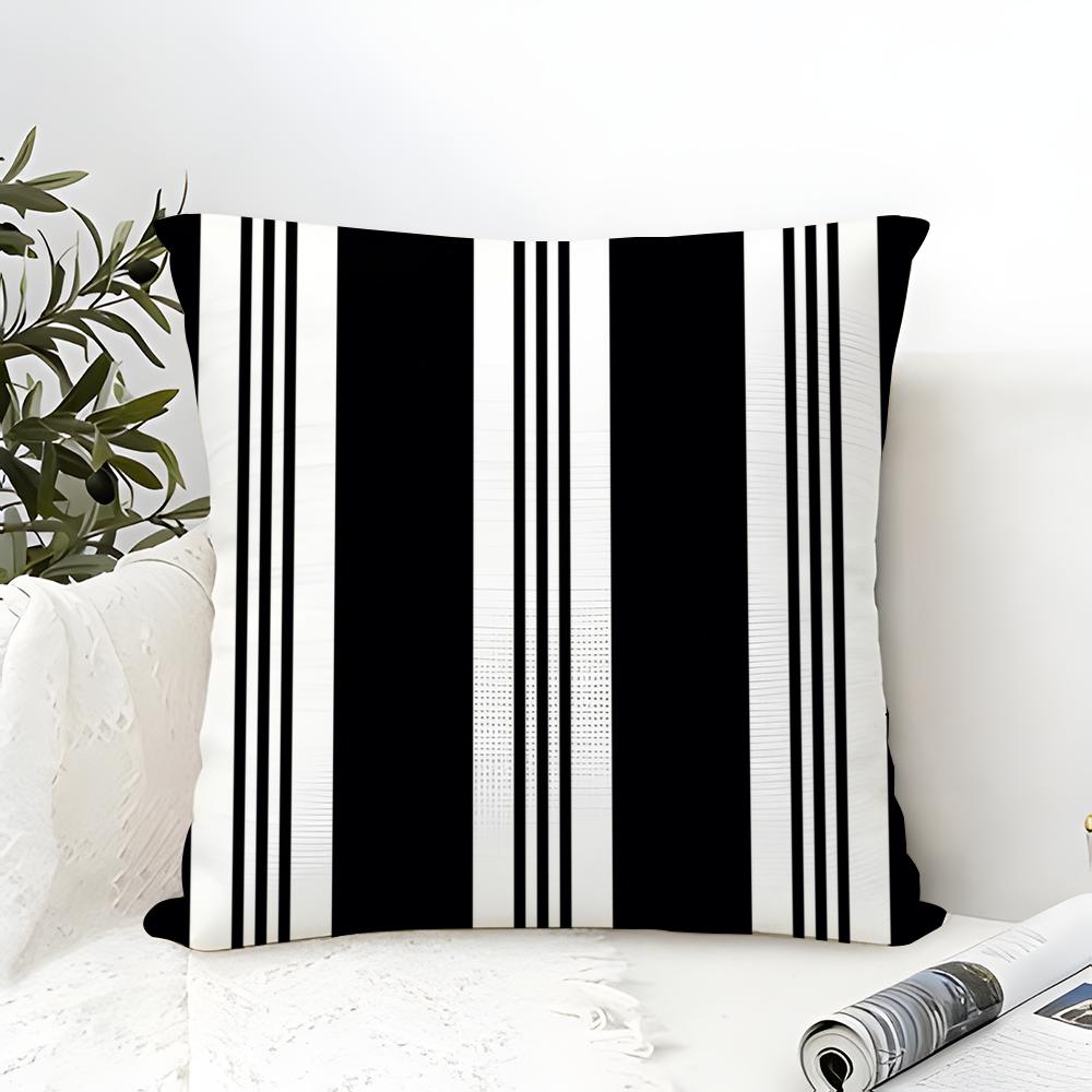 Minimal Classic Black  White Stripes Pillow Case linen pillow case sofa home decor cushion cover cushion cove