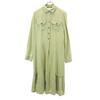 Linen 100% Long Sleeve Shirt Dress 40 Khaki Women Used