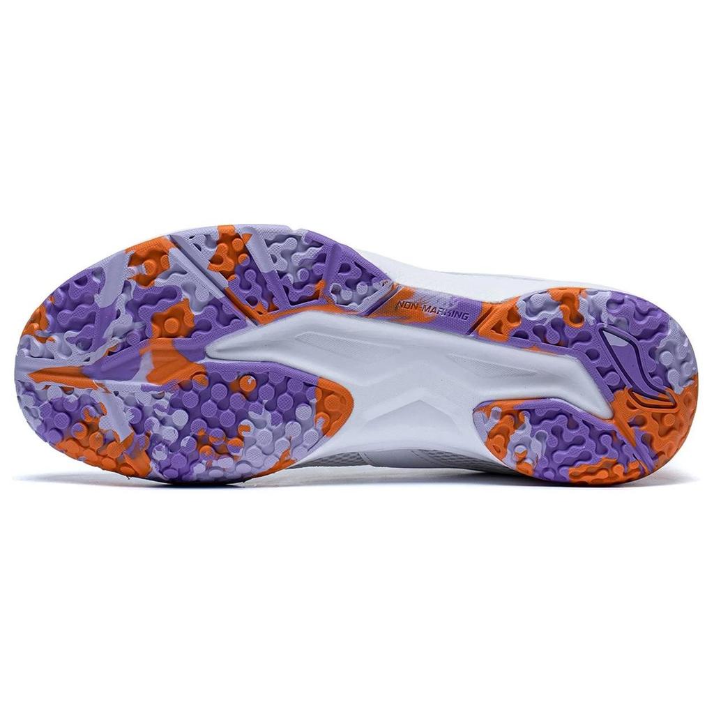 Li-Ning Универсальные нескользящие износостойкие низкие кроссовки для бадминтона женские туфли белые фиолетовые AYTP004-6