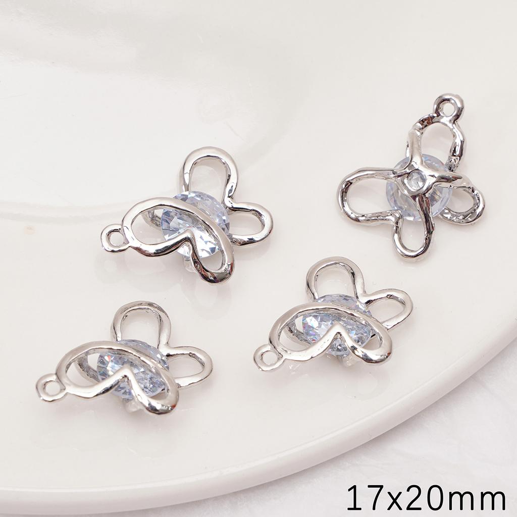 Набор блестящих металлических подвесок для изготовления украшений своими руками с дизайном сердца, ключа и цветка