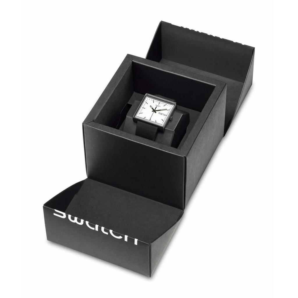 [Swatch] Универсальные часы SWATCH 41 мм WHAT IF…BLACK? SO34B700 Простой Повседневный [Оригинальный отечественный продукт]