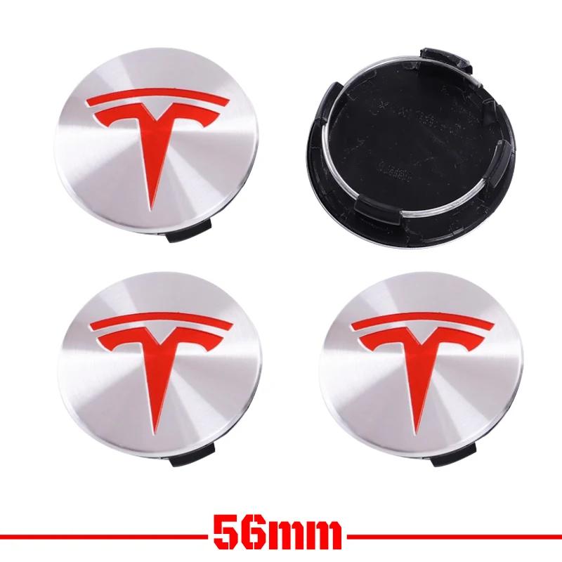 4pcs for Tesla Model 3 Model Y Badge Covers Hub Caps 4pcs 56mm Hub Center Caps for Tesla Model Y X S 2023 Auto Accessories Style